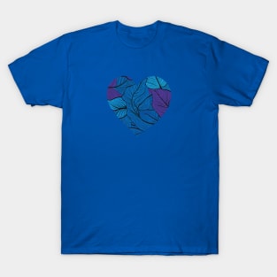 Heart Blue Leaves T-Shirt